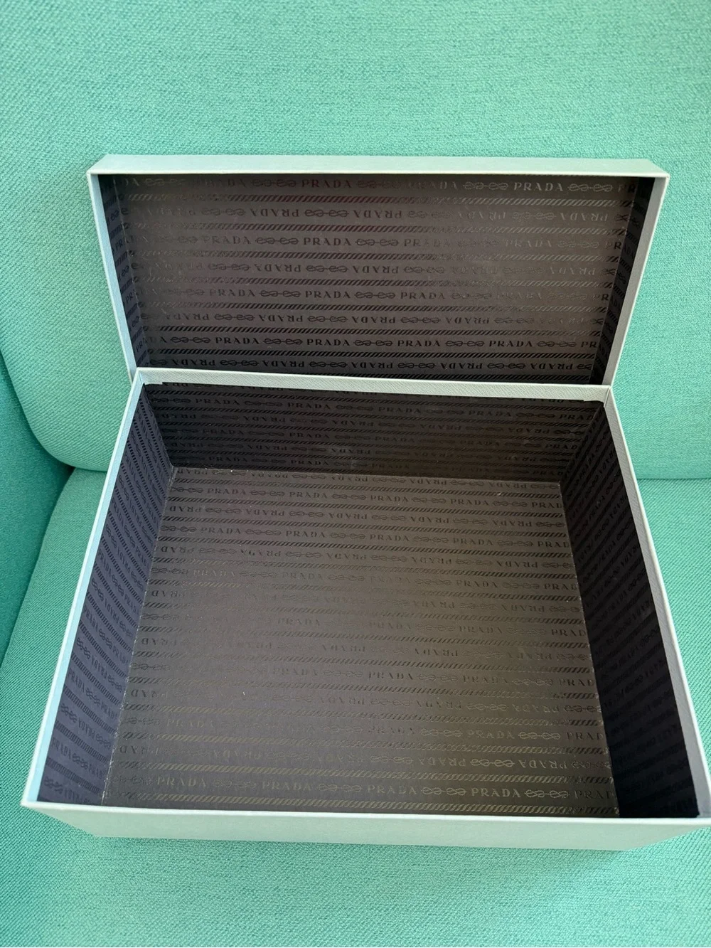 Prada Light Blue Black Logo Box